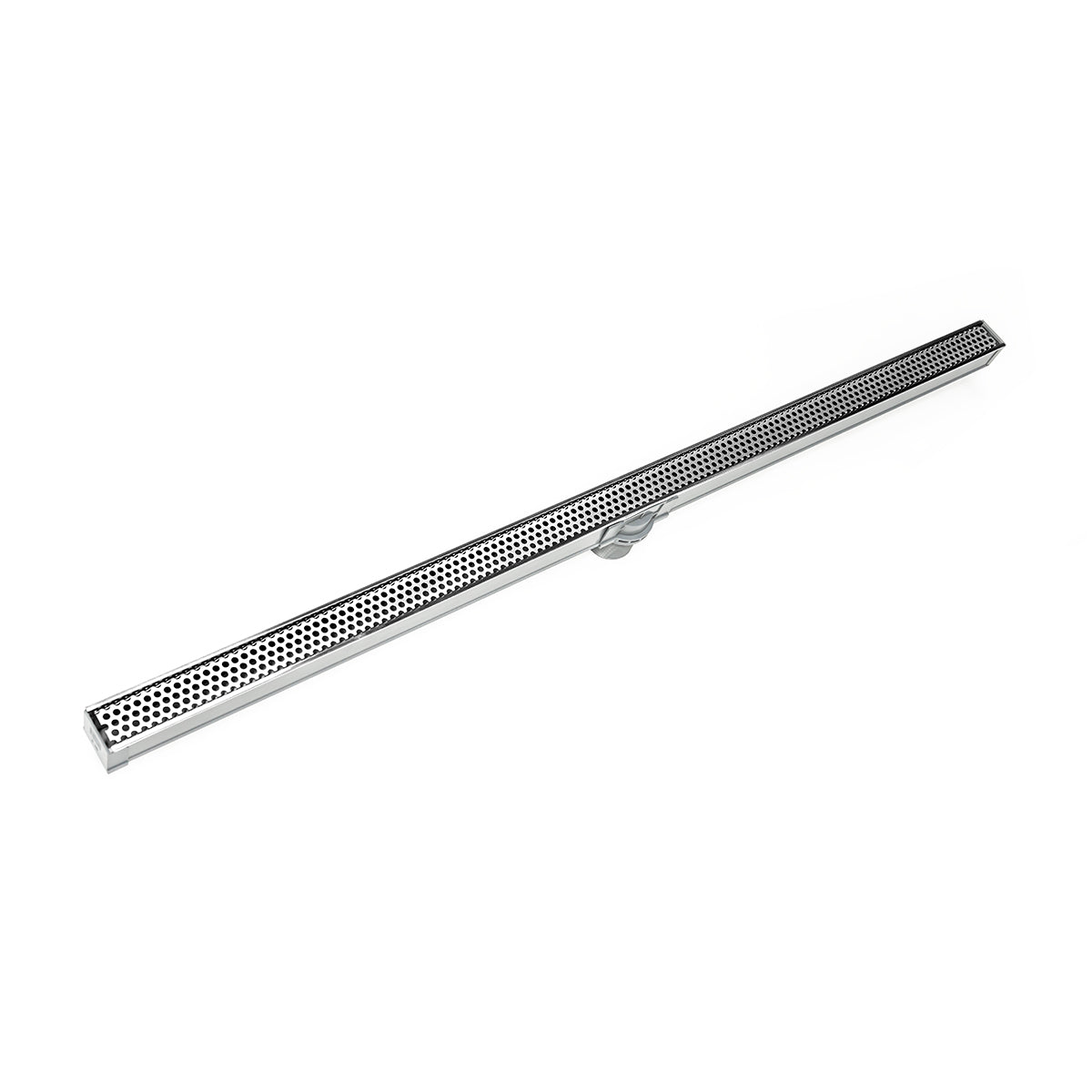 INFINITY DRAIN SDG 3848 PS S-DG 38 48" S-PVC Series Complete Kit with 1 1/2" Perforated Circle Pattern Grate in Polished Stainless