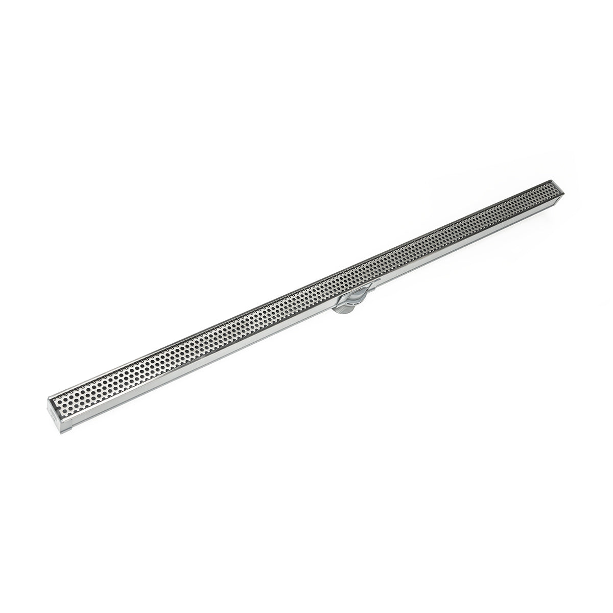 INFINITY DRAIN SDG 3896 SS S-DG 38 96" S-PVC Series Complete Kit with 1 1/2" Perforated Circle Pattern Grate in Satin Stainless