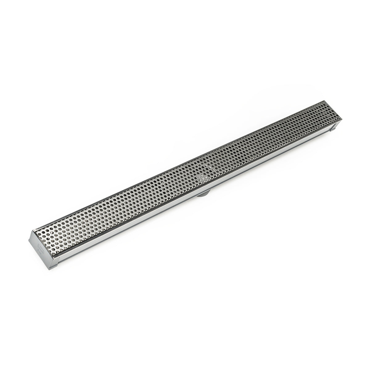 INFINITY DRAIN SDG 6596 SS S-DG 65 96" S-PVC Series Complete Kit with 2 1/2" Perforated Circle Pattern Grate in Satin Stainless