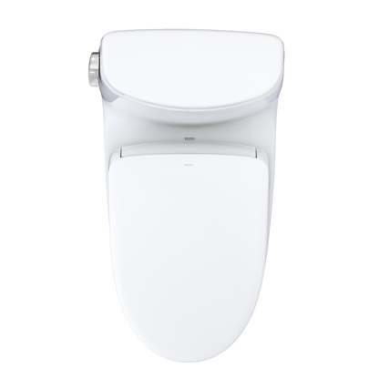 TOTO MW6044736CEFG#01 Washlet+ Ultramax Ii One-Piece Elongated 1.28 Gpf Toilet And Washlet+ S7A Contemporary Bidet Seat - Cotton White