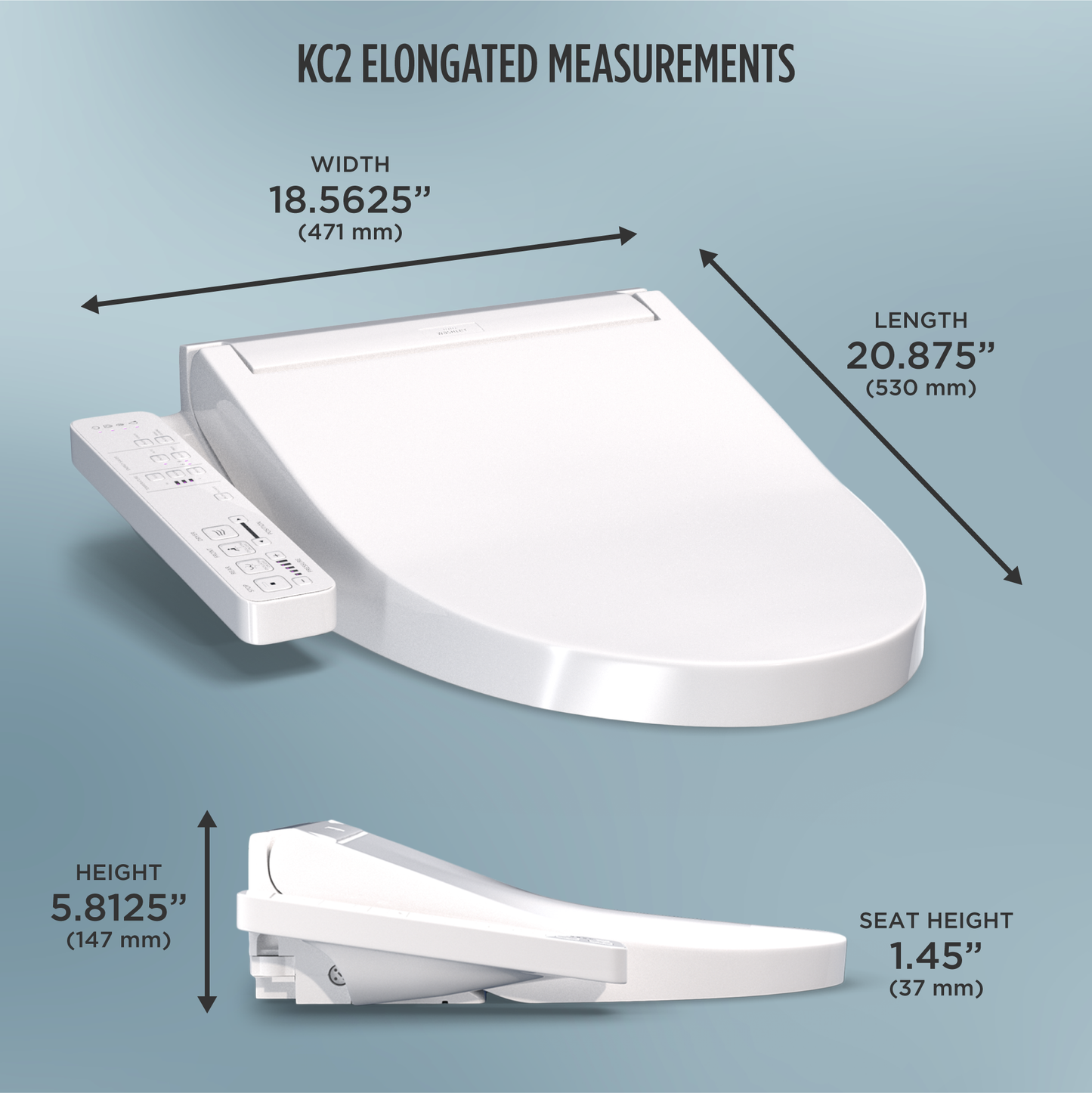 TOTO SW3024#01 Washlet Kc2 Electronic Bidet Toilet Seat With Heated Seat And Softclose Lid - Cotton White