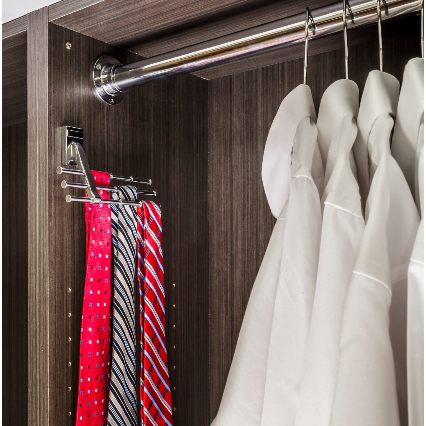 HARDWARE RESOURCES 356T-PC Polished Chrome Tri-Level Tie Organizer - Polished Chrome