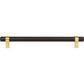 JEFFREY ALEXANDER 5192MBBG Key Grande 192 mm Center-to-Center Bar Pull - Matte Black w/Brushed Gold