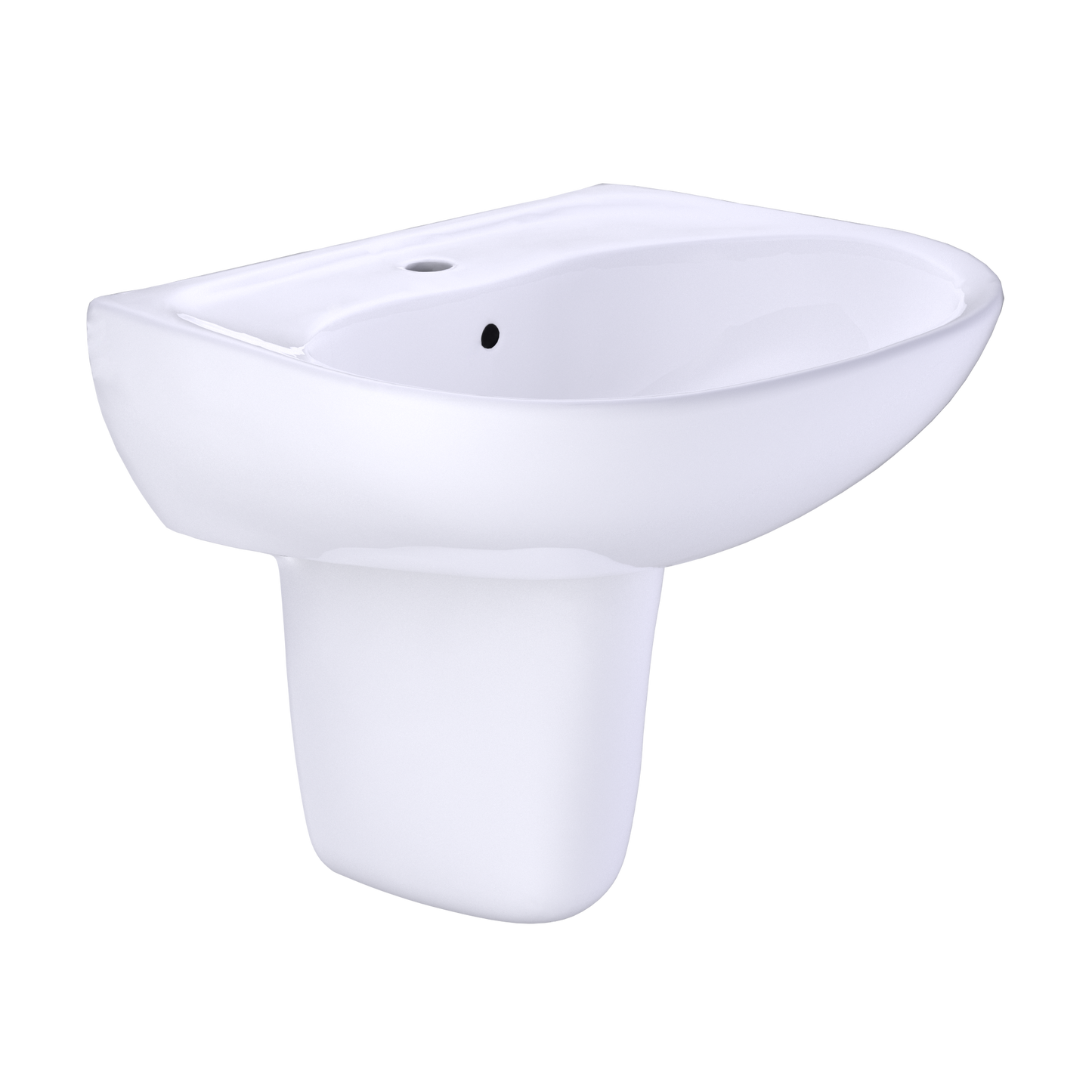 TOTO LHT241G#01 Supreme Oval Wall-Mount Bathroom Sink With Cefiontect And Shroud For Single Hole Faucets - Cotton White