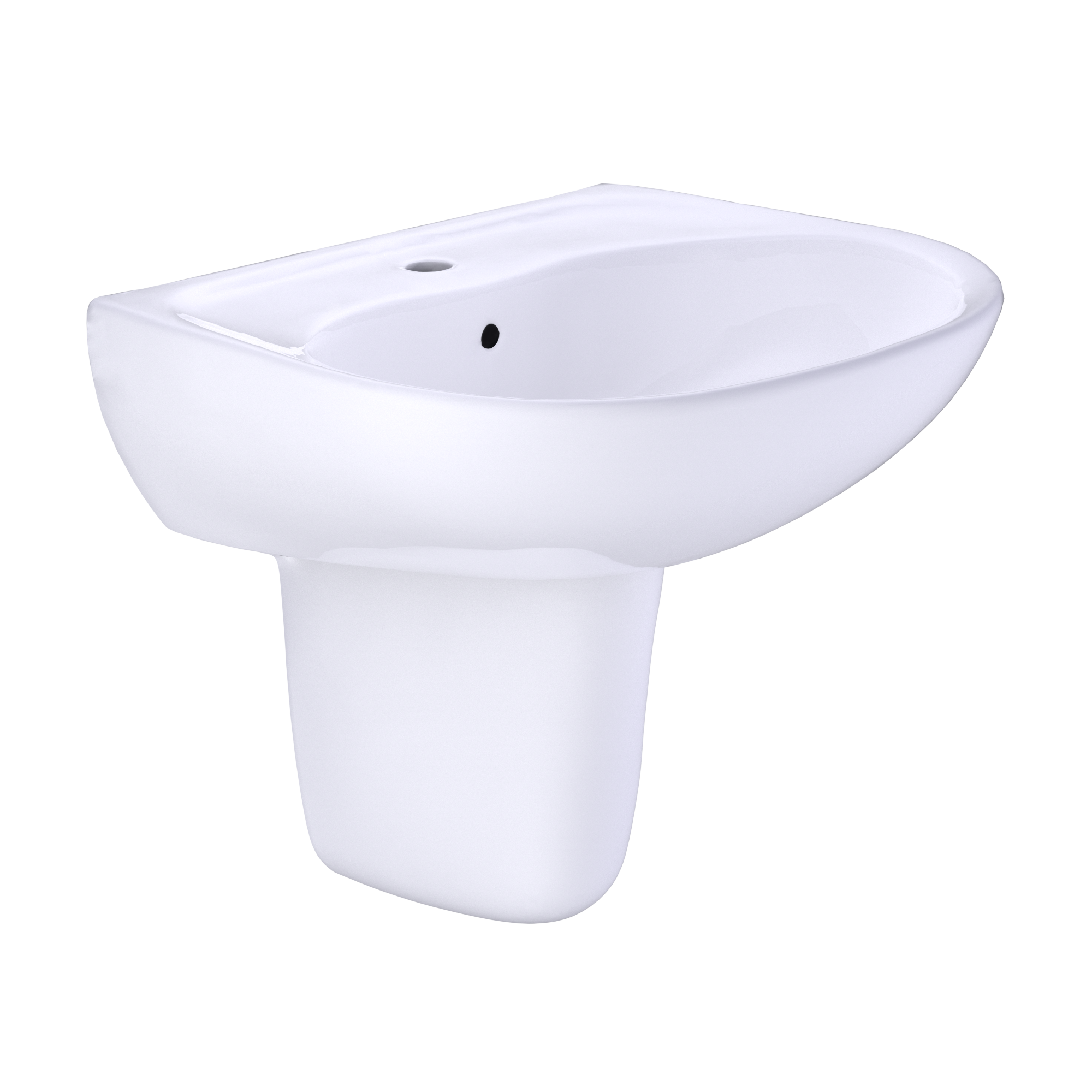 TOTO LHT241G#01 Supreme Oval Wall-Mount Bathroom Sink With Cefiontect And Shroud For Single Hole Faucets - Cotton White