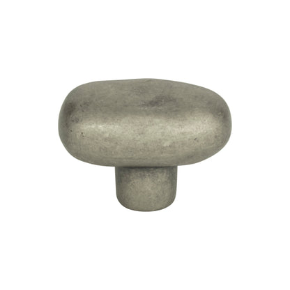 ATLAS 332-P Distressed 1 11/16" Length Oval Knob - Pewter