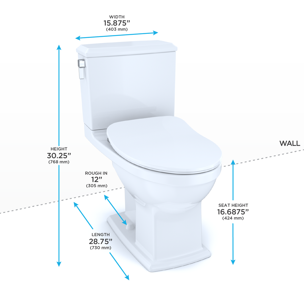TOTO MS494234CEMFG#01 Connelly Two-Piece Elongated Dual Flush 1.28 And 0.9 Gpf Toilet With Cefiontect - Cotton White