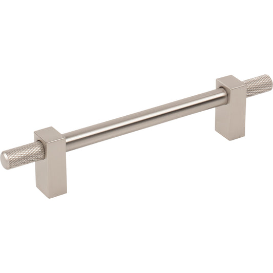 JEFFREY ALEXANDER 698-128SN Larkin Knurled Ends 128 mm Center-to-Center Bar Pull - Satin Nickel