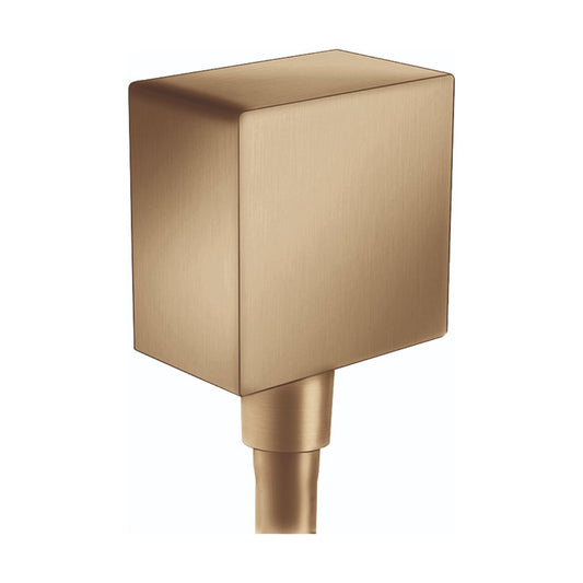 HANSGROHE 26455141 FixFit Wall Outlet Square with Check Valves in Brushed Bronze