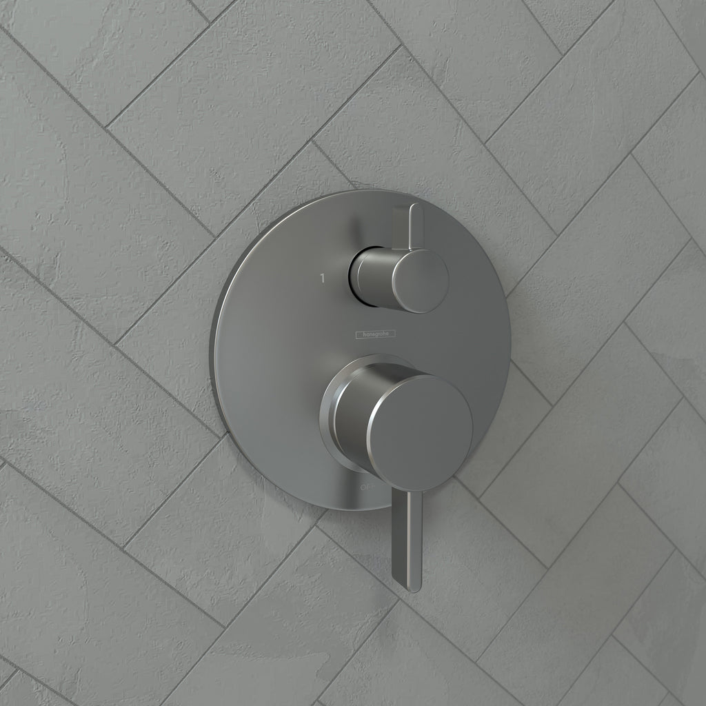 HANSGROHE 04447340 Ecostat Pressure Balance Trim S with Diverter - Brushed Black Chrome