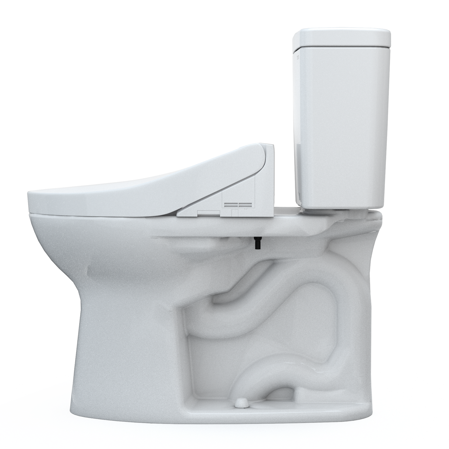 TOTO MW7763084CSFG.10#01 Drake WASHLET+ Two-Piece Elongated 1.6 GPF Universal Height TORNADO FLUSH Toilet with C5 Bidet Seat , Cotton White