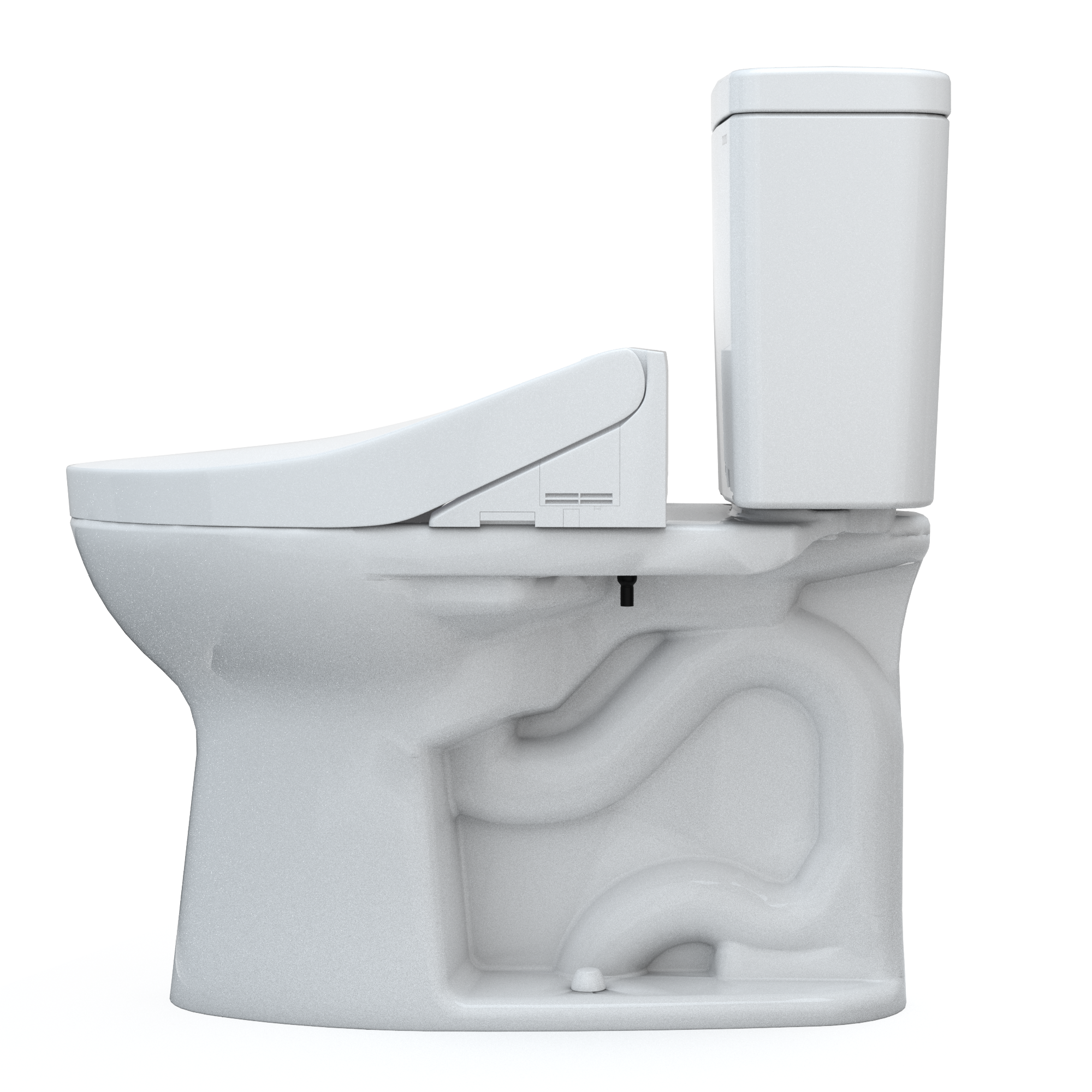 TOTO MW7763084CEFG.10#01 Drake Washlet+ Two-Piece Elongated 1.28 Gpf Universal Height Tornado Flush Toilet With C5 Bidet Seat - Cotton White