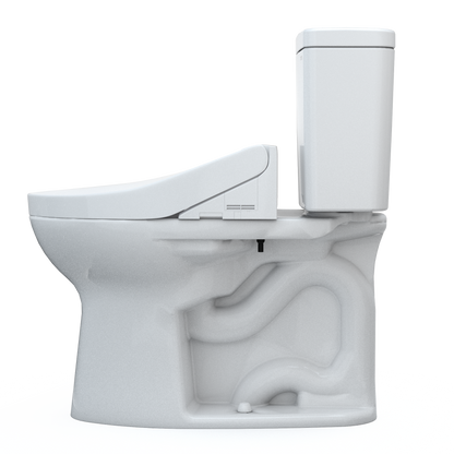 TOTO MW7763084CSFG#01 Drake Washlet+ Two-Piece Elongated 1.6 Gpf Universal Height Tornado Flush Toilet With C5 Bidet Seat - Cotton White