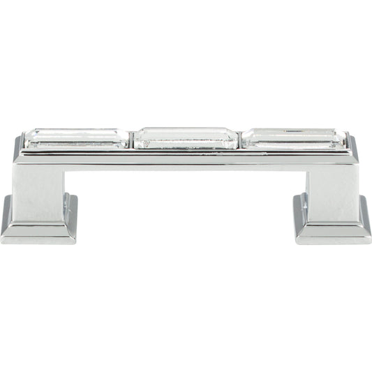 ATLAS 341-CH Legacy Crystal 3" Center to Center Bar Pull , Polished Chrome