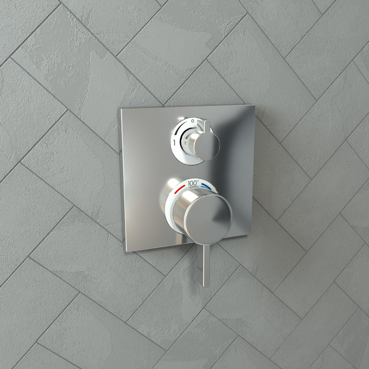 HANSGROHE 15714001 Ecostat Square Thermostatic Trim with Volume Control and Diverter - Chrome