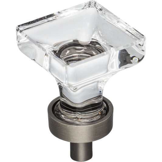 JEFFREY ALEXANDER G140BNBDL Harlow 1" Length Square Knob - Brushed Pewter