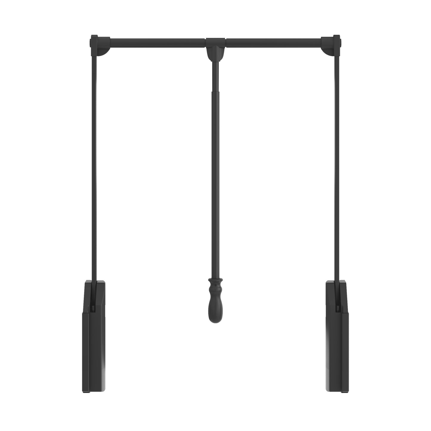 HARDWARE RESOURCES 1523SC-BLK Black Soft-close Expandable Wardrobe Lift for 25-1/2" - 35" Openings - Black