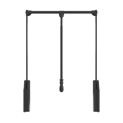 HARDWARE RESOURCES 1523SC-BLK Black Soft-close Expandable Wardrobe Lift for 25-1/2" - 35" Openings - Black