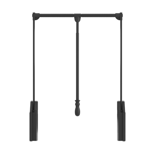 HARDWARE RESOURCES 1523SC-BLK Black Soft-close Expandable Wardrobe Lift for 25-1/2" - 35" Openings - Black