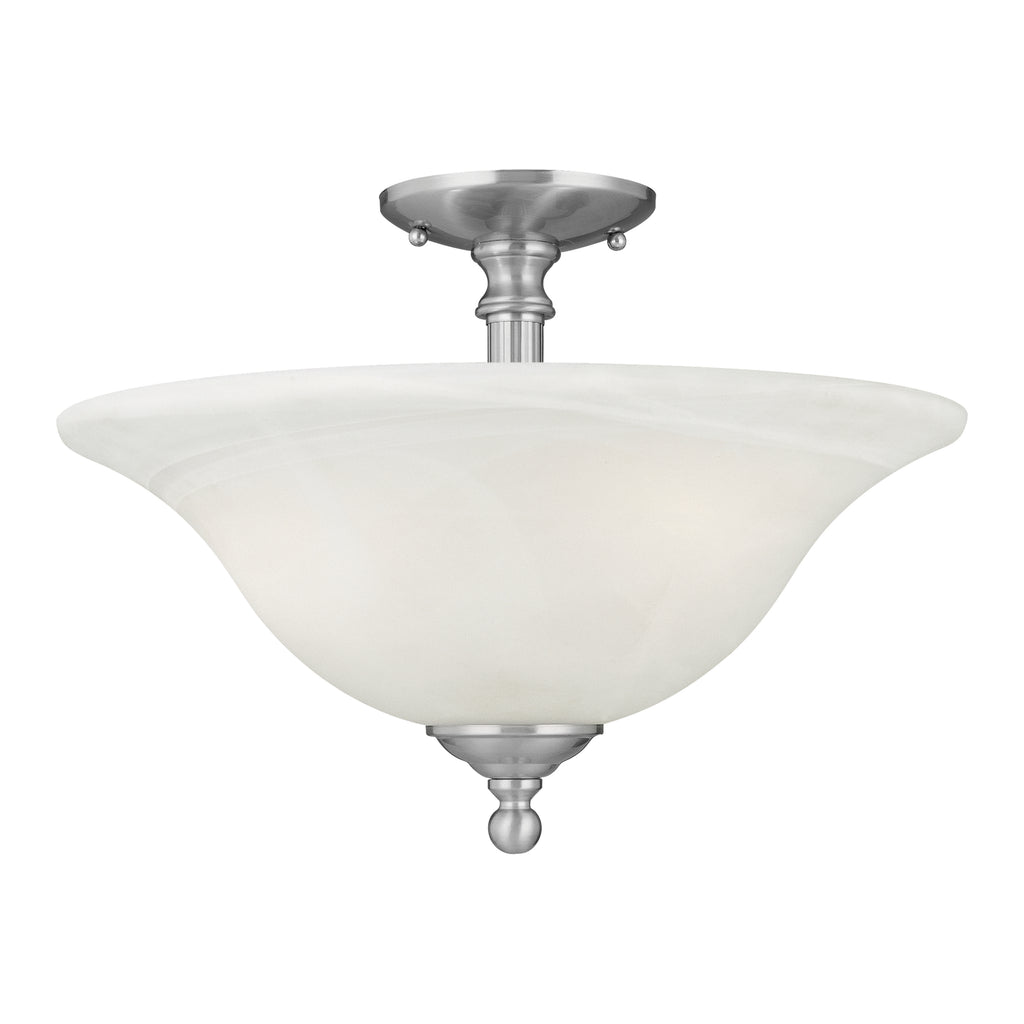 THOMAS SL869678 Riva 16'' Wide 3-Light Semi Flush Mount - Brushed Nickel