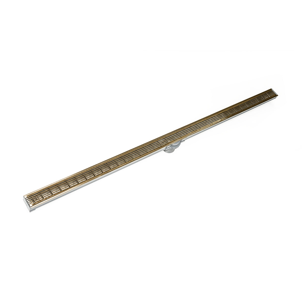 INFINITY DRAIN S-LAG 3848 SB S-LAG 38 48" S-PVC Series Low Profile Complete Kit with 1 1/2" Wedge Wire Grate in Satin Bronze