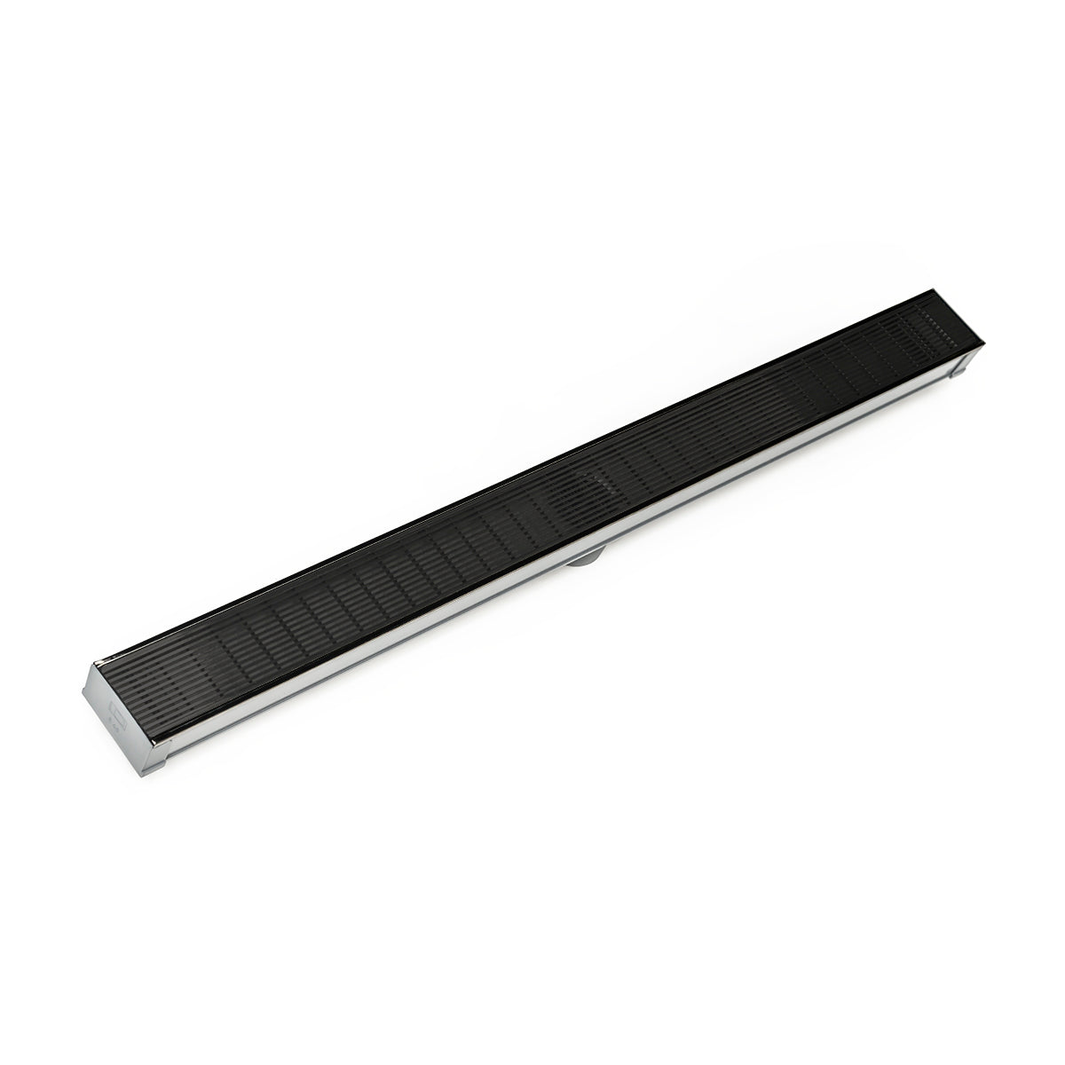INFINITY DRAIN S-LAG 6560 BK S-LAG 65 60" S-PVC Series Low Profile Complete Kit with 2 1/2" Wedge Wire Grate in Matte Black