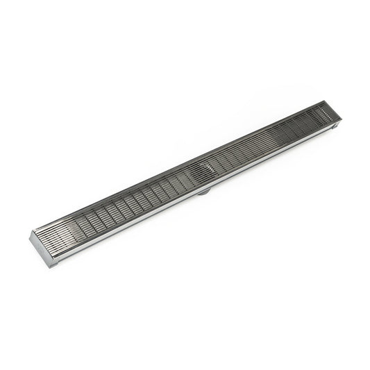 INFINITY DRAIN S-LAG 6560 SS S-LAG 65 60" S-PVC Series Low Profile Complete Kit with 2 1/2" Wedge Wire Grate in Satin Stainless