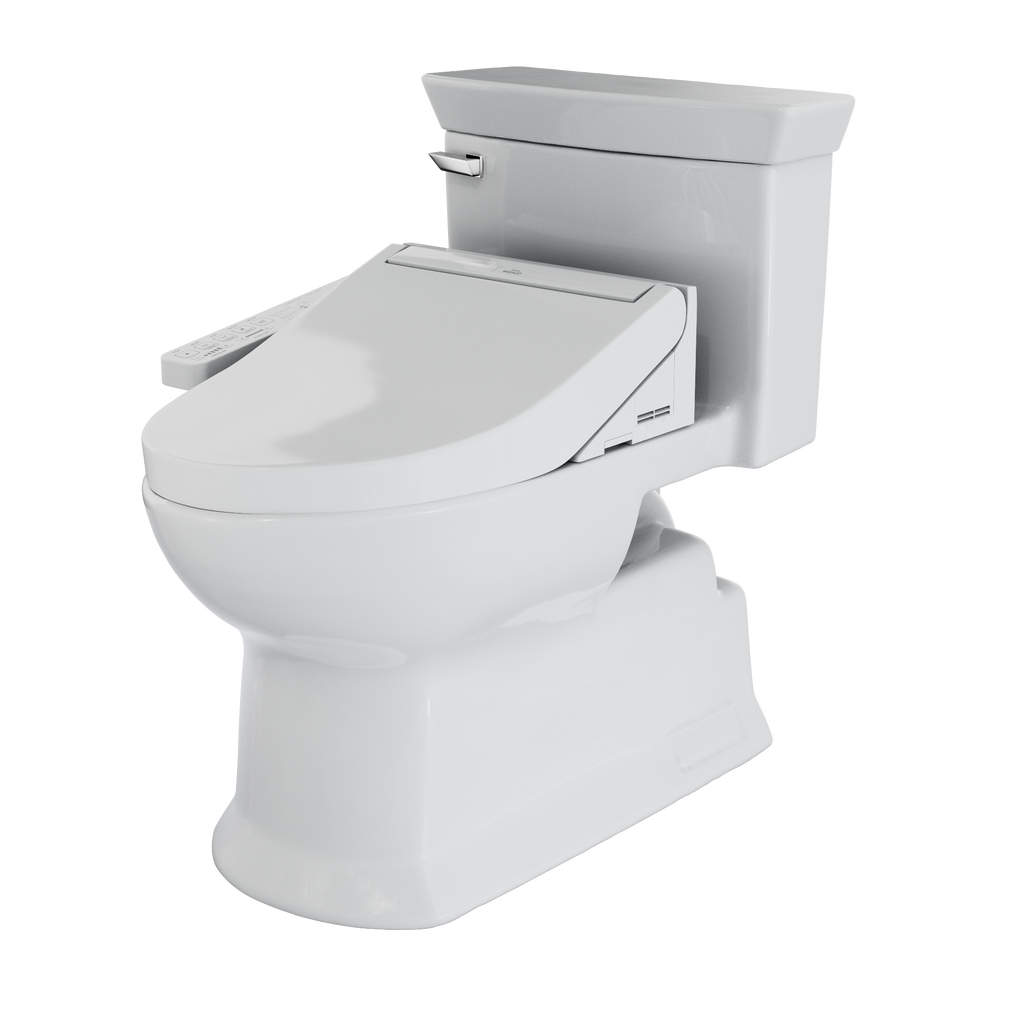 TOTO MW9643074CEFG#01 Washlet+ Soiree Elongated 1.28 Gpf Universal Height Toilet With C2 Bidet Seat - Cotton White