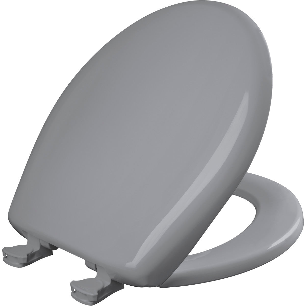 Bemis Round Plastic Toilet Seat in Country Grey with STA-TITE Seat Fastening System, Easy•Clean and  Whisper•Close Hinge