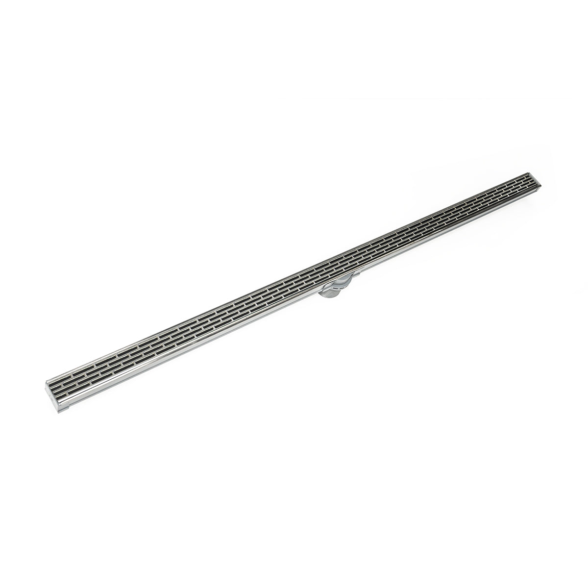 INFINITY DRAIN S-LT 3872 SS S-LT 38 72" S-PVC Series Low Profile Complete Kit with 1 1/2" Perforated Offset Slot Grate in Satin Stainless