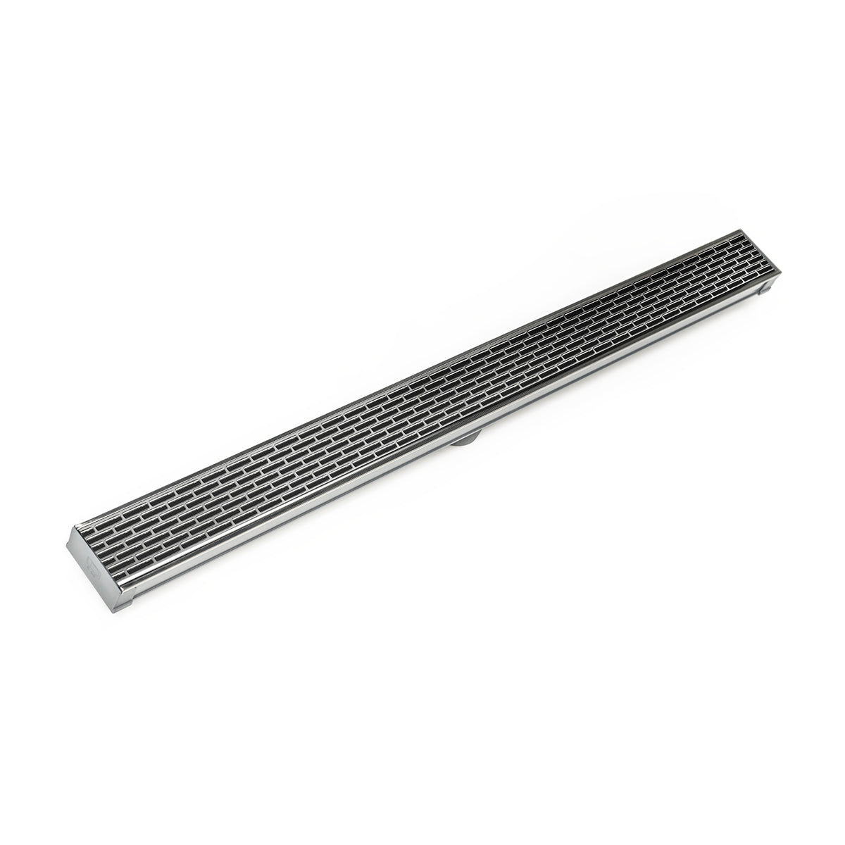 INFINITY DRAIN S-LT 6560 SS S-LT 65 60" S-PVC Series Low Profile Complete Kit with 2 1/2" Perforated Offset Slot Grate in Satin Stainless