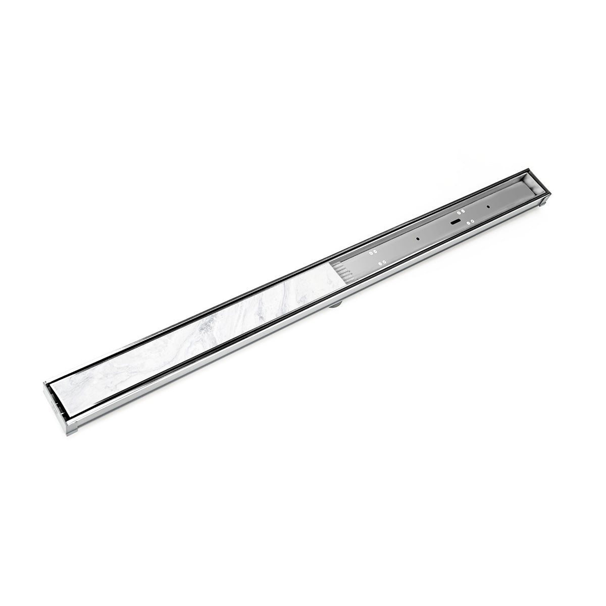 INFINITY DRAIN S-LTIF 6560 PS S-LTIF 65 60" S-PVC Series Low Profile Complete Kit with 2 1/2" Tile Insert Frame in Polished Stainless