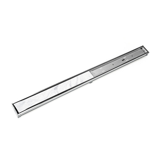 INFINITY DRAIN S-LTIF 6548 PS S-LTIF 65 48" S-PVC Series Low Profile Complete Kit with 2 1/2" Tile Insert Frame in Polished Stainless