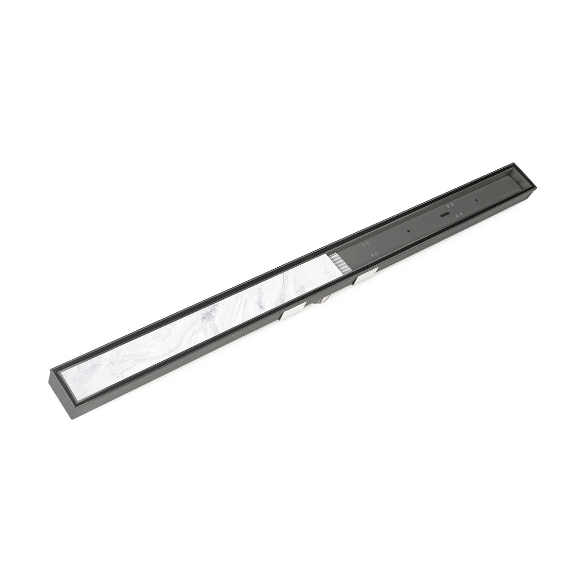 INFINITY DRAIN S-LTIFAS 6572 GM S-LTIFAS 65 72" S-Stainless Steel Series Complete Kit with Low Profile Tile Insert Frame in Gunmetal