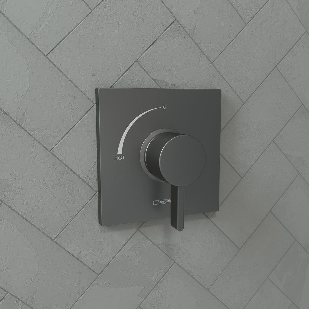 HANSGROHE 15724341 Ecostat Square Pressure Balance Trim - Brushed Black Chrome