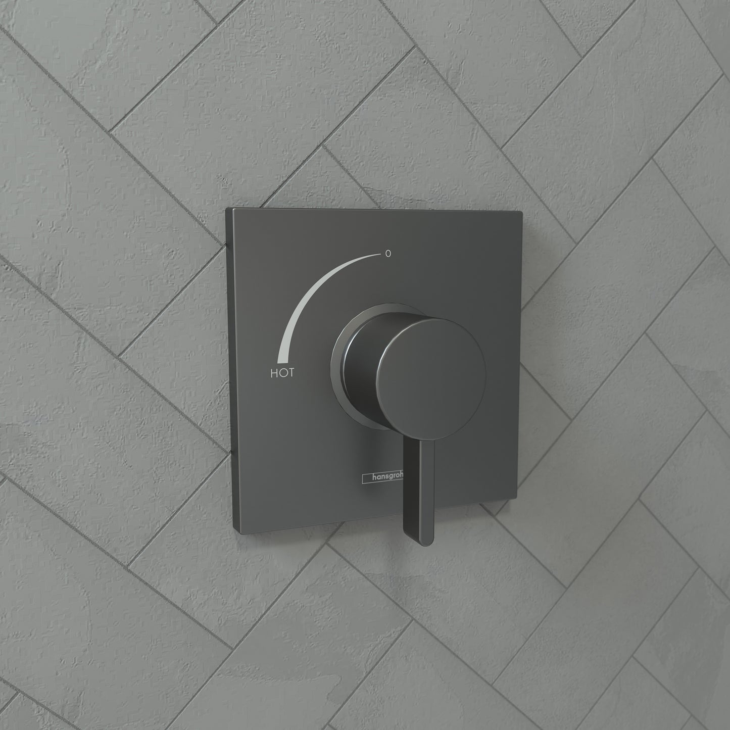 HANSGROHE 15724341 Ecostat Square Pressure Balance Trim - Brushed Black Chrome
