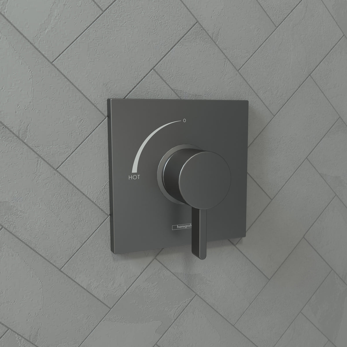 HANSGROHE 15724341 Ecostat Square Pressure Balance Trim - Brushed Black Chrome