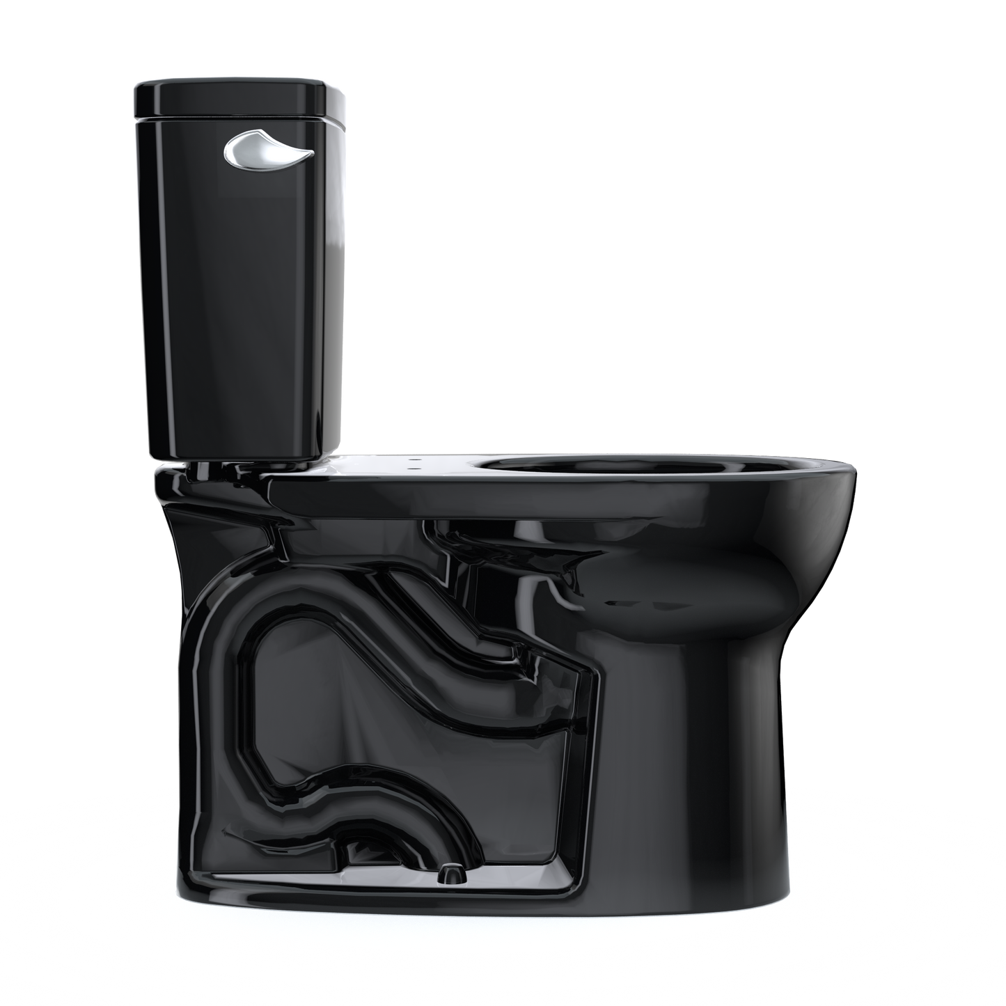 TOTO CST775CEF#51 Drake Two-Piece Round 1.28 GPF Universal Height TORNADO FLUSH Toilet with CEFIONTECT , Ebony