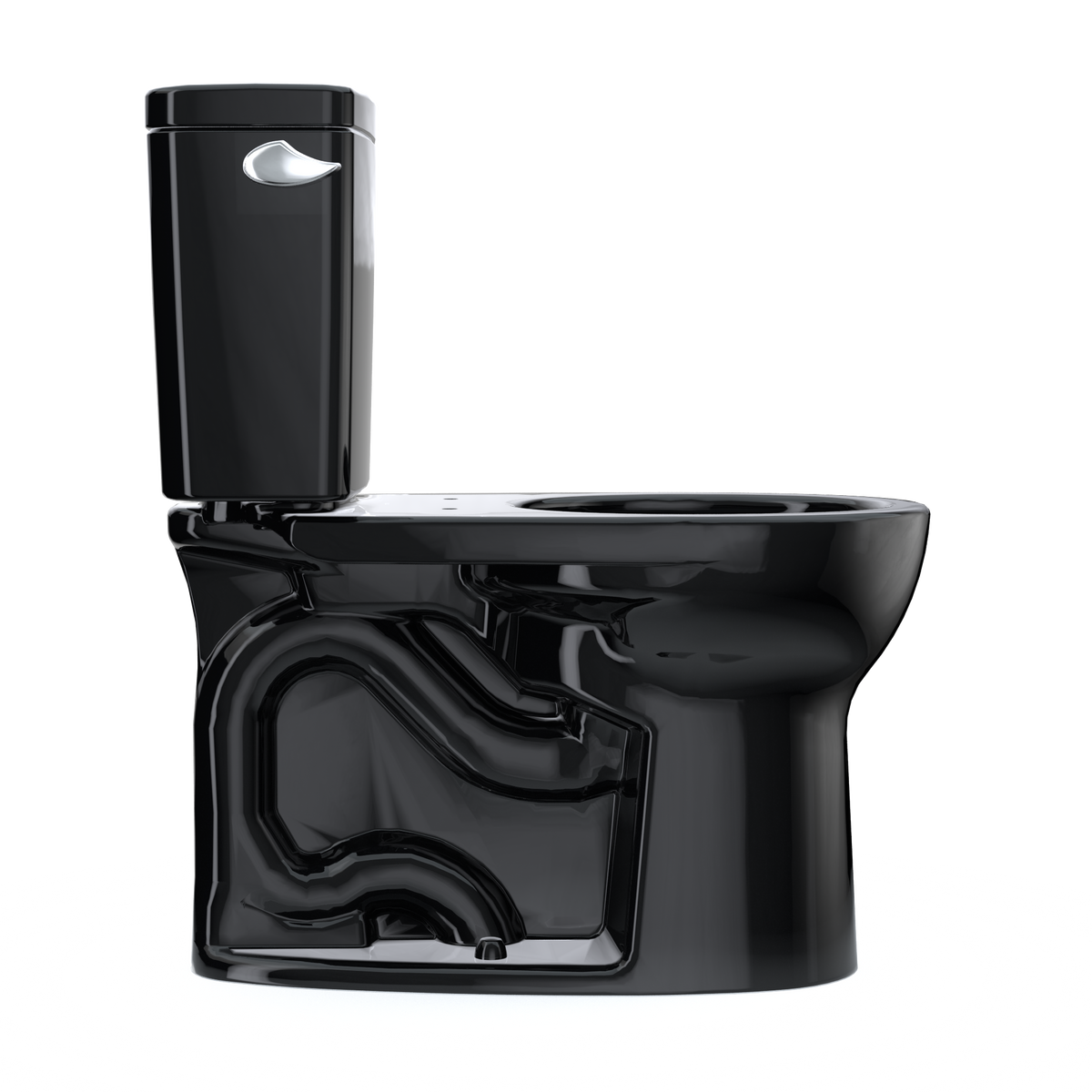 TOTO CST775CEF#51 Drake Two-Piece Round 1.28 Gpf Universal Height Tornado Flush Toilet With Cefiontect - Ebony