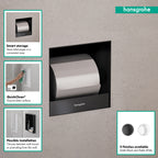 HANSGROHE 56065700 XtraStoris Original Recessed Toilet Paper Holder 6"x 6"x 5.5" - Matte White