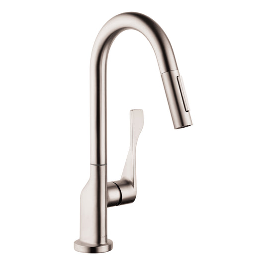 AXOR 39836801 Citterio Prep Kitchen Faucet 2-Spray Pull-Down, 1.75 GPM - Stainless Steel Optic