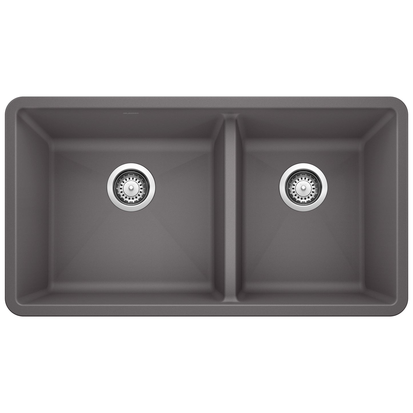 BLANCO 441479 Precis Precis SILGRANIT 33" 60/40 Double Bowl Undermount Kitchen Sink - Cinder in Cinder