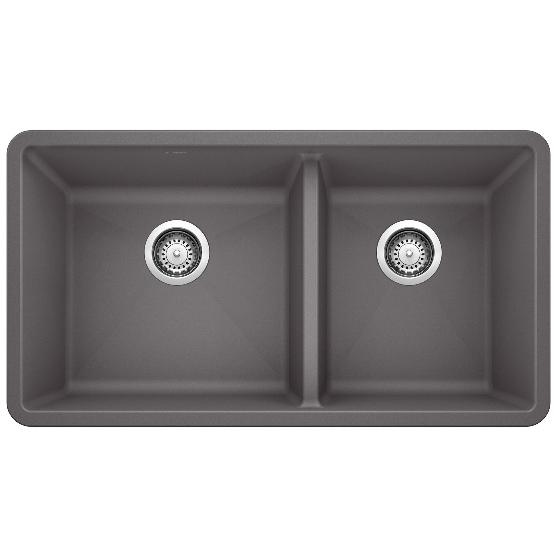 BLANCO 441479 Precis Precis SILGRANIT 33" 60/40 Double Bowl Undermount Kitchen Sink - Cinder in Cinder