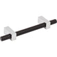 JEFFREY ALEXANDER 478-96MBPC Larkin 2 96 mm Center-to-Center Bar Pull - Matte Black w/Polished Chrome