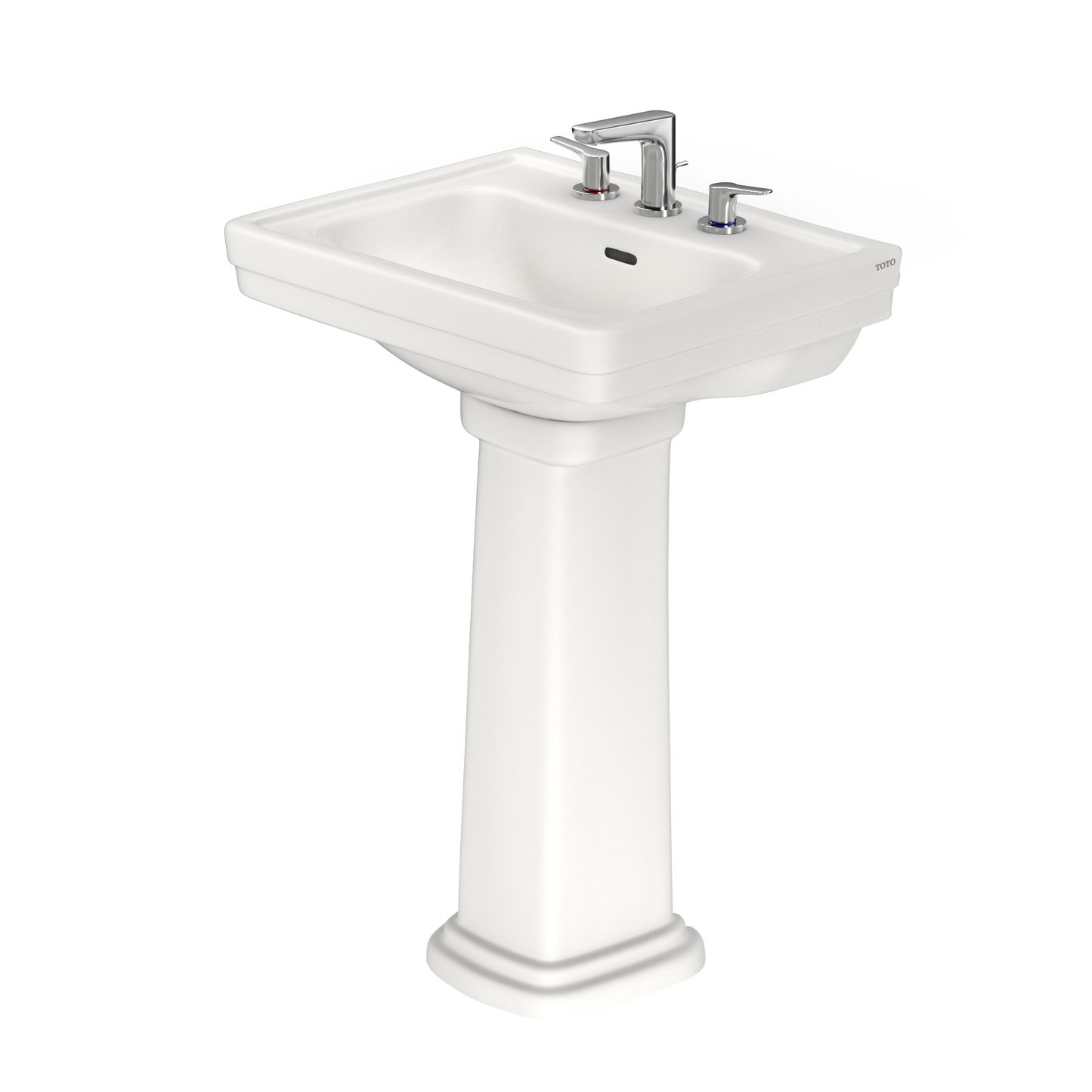 TOTO LPT532.8N#11 Promenade 24" X 19-1/4" Rectangular Pedestal Bathroom Sink For 8 Inch Center Faucets - Colonial White