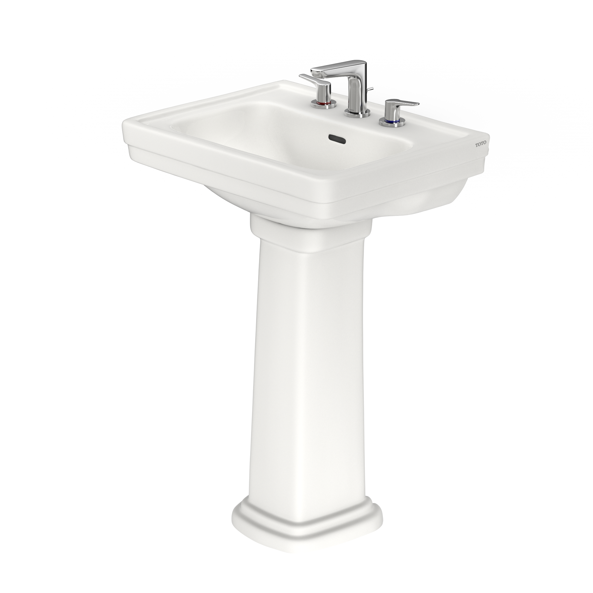 TOTO LPT532.8N#11 Promenade 24" X 19-1/4" Rectangular Pedestal Bathroom Sink For 8 Inch Center Faucets - Colonial White