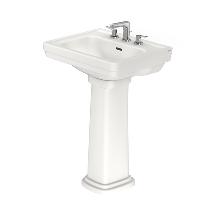 TOTO LPT532.8N#11 Promenade 24" X 19-1/4" Rectangular Pedestal Bathroom Sink For 8 Inch Center Faucets - Colonial White