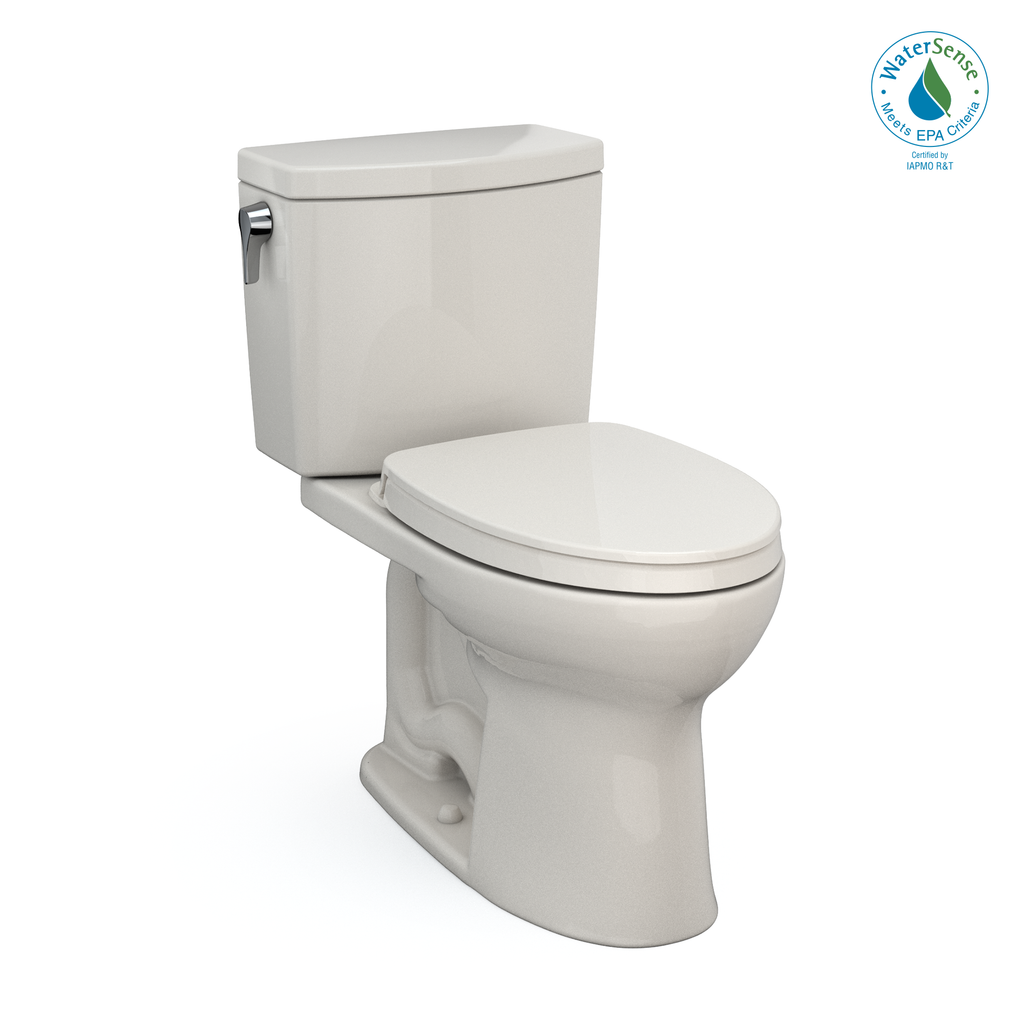 TOTO MS454124CUFG#12 Drake Ii 1G Two-Piece Elongated 1.0 Gpf Universal Height Toilet With Cefiontect And Ss124 Softclose Seat - Sedona Beige
