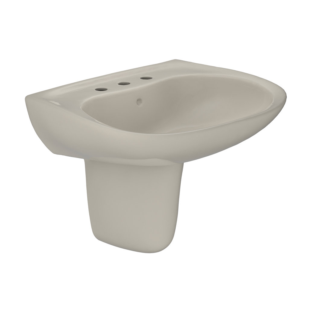 TOTO LHT242.8G#03 Prominence Oval Wall-Mount Bathroom Sink With Cefiontect And Shroud For 8 Inch Center Faucets - Bone