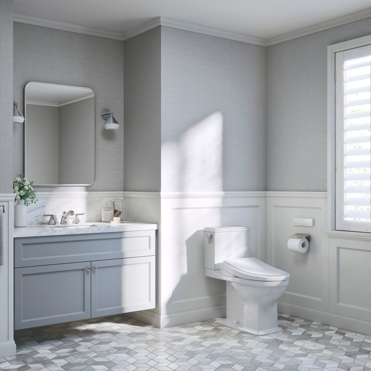TOTO SW4724AT40#01 Washlet+ S7  Electronic Bidet Toilet Seat With Ewater+ Bowl And Wand Cleaning And Classic Lid - Cotton White